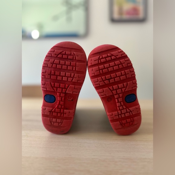 Rubber rain boots blue and red made in Canada - Picture 4 of 6